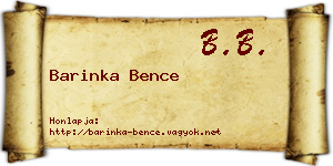 Barinka Bence névjegykártya